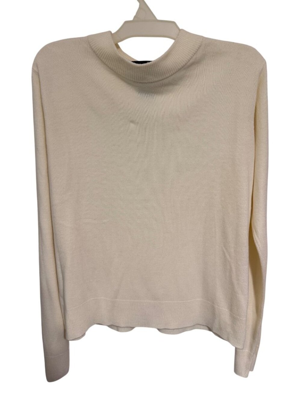 Sag Harbor Sweater Cream Mock Neck Long Sleeve Womans XL